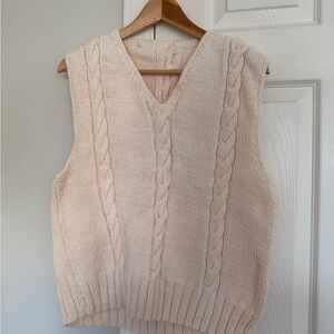 Vintage V-Neck Cable Knit Sweater Vest